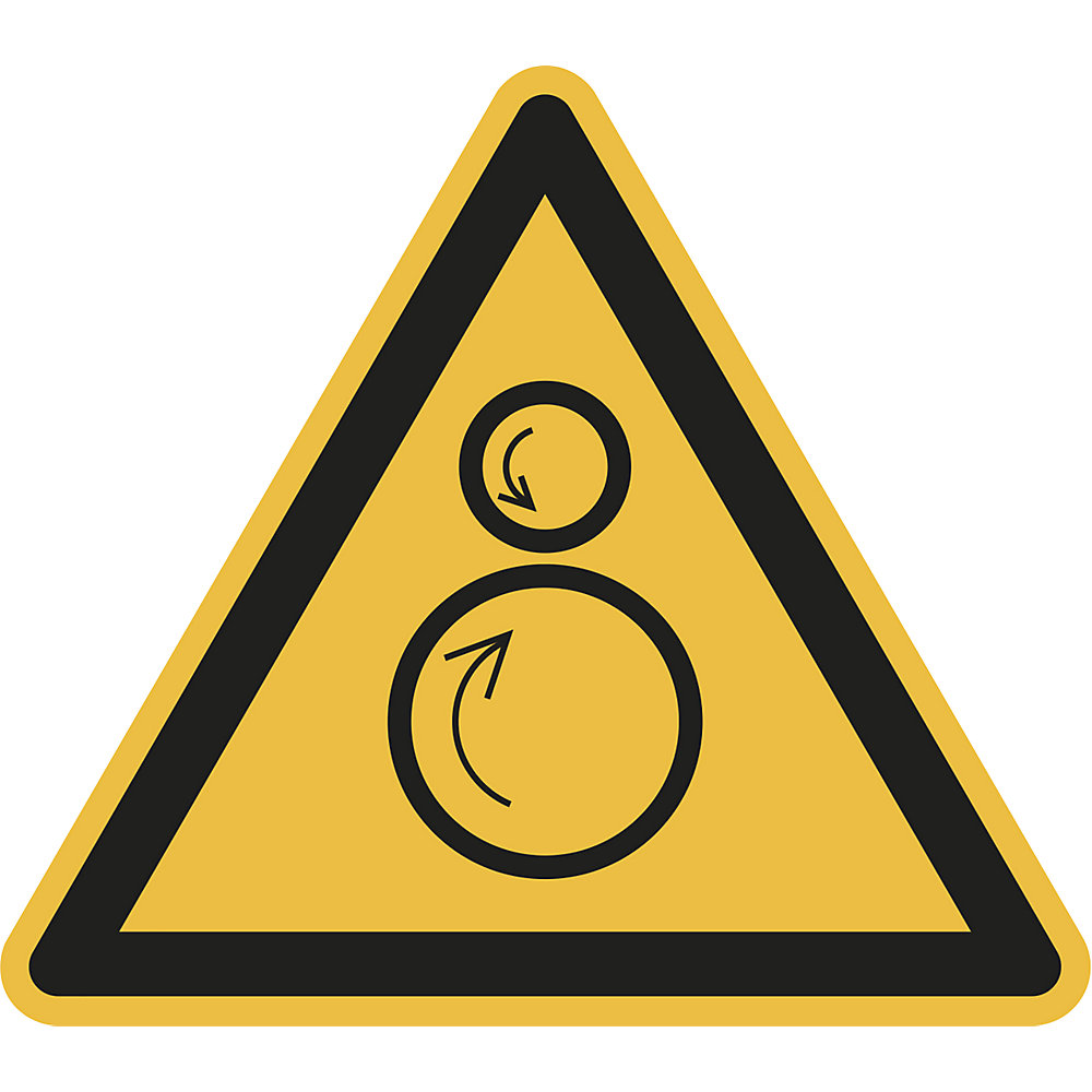 Waarschuwingsbord, waarschuwing voor tegengestelde rollen, VE = 10 stuks, folie, hoeklengte 200 mm