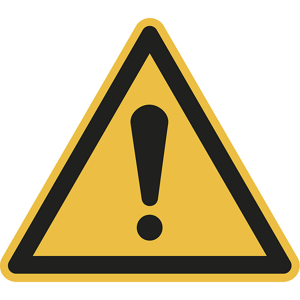 Waarschuwingsbord, waarschuwing voor een gevarenplek, VE = 10 stuks, folie, hoeklengte 100 mm