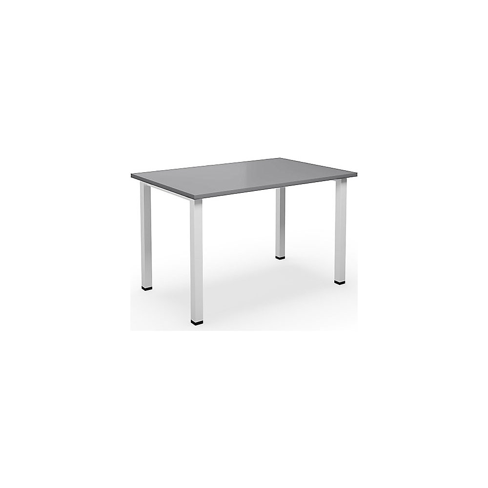 Multifunctionele tafel DUO-U, recht blad, diepte 800 mm, breedte 1200 mm, lichtgrijs, wit