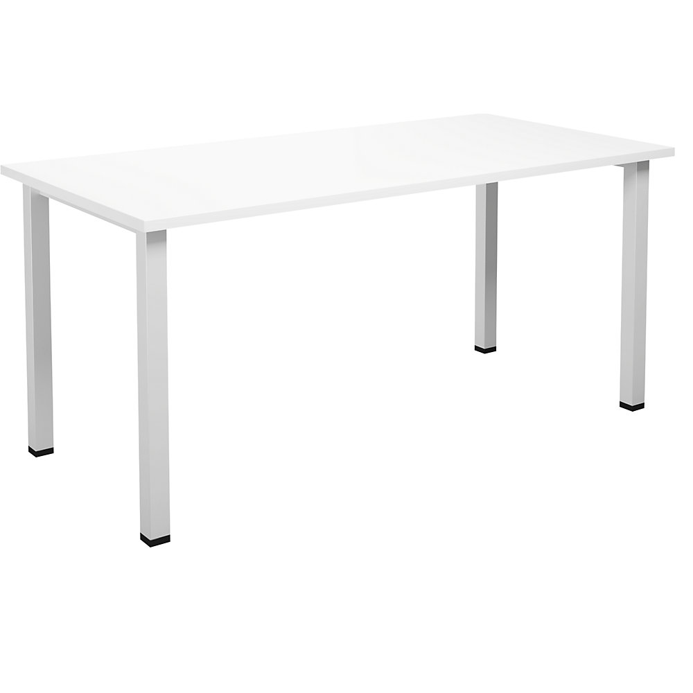 Multifunctionele tafel DUO-U, recht blad, diepte 800 mm, breedte 1600 mm, wit, wit