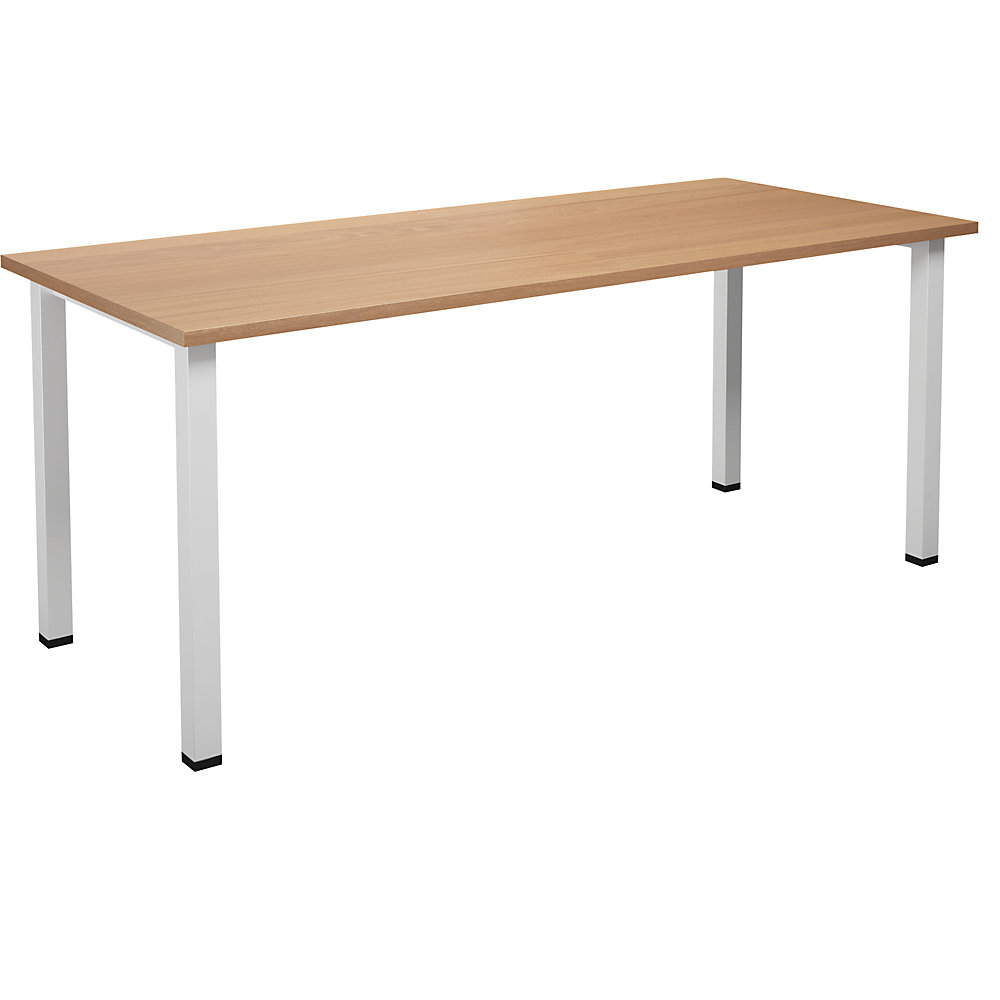Multifunctionele tafel DUO-U, recht blad, diepte 800 mm, breedte 1800 mm, beukenhout, beukenhout