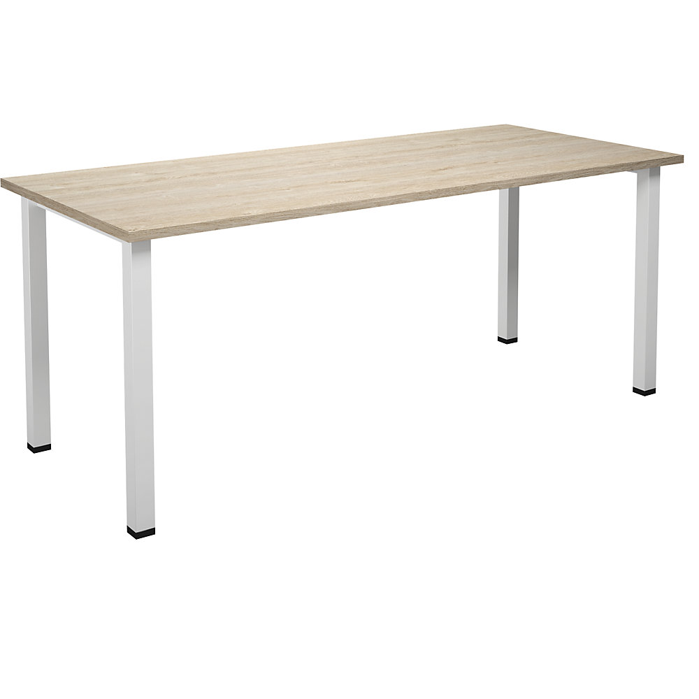 Multifunctionele tafel DUO-U, recht blad, diepte 800 mm, breedte 1800 mm, eikenhout, eikenhout