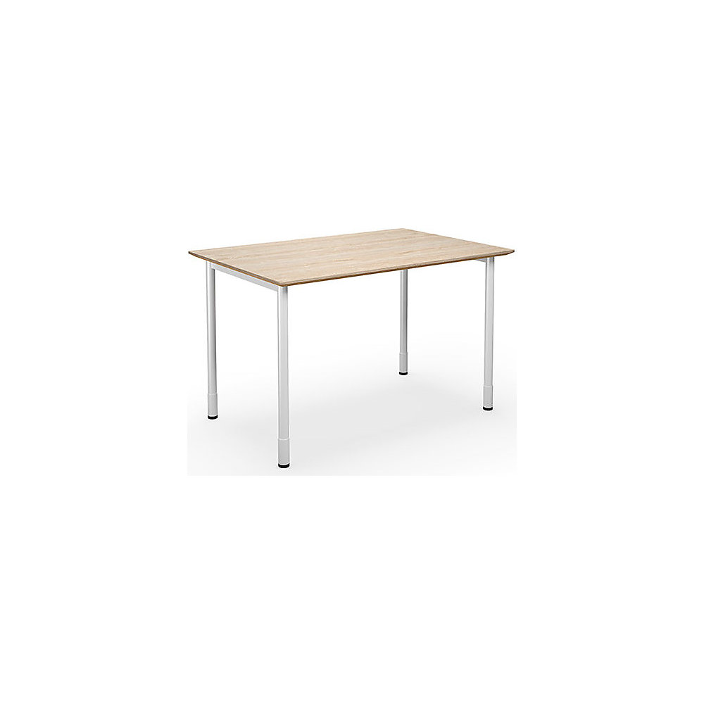 Multifunctionele tafel DUO-C Trend, recht blad, diepte 800 mm, breedte 1200 mm, eikenhout / wit