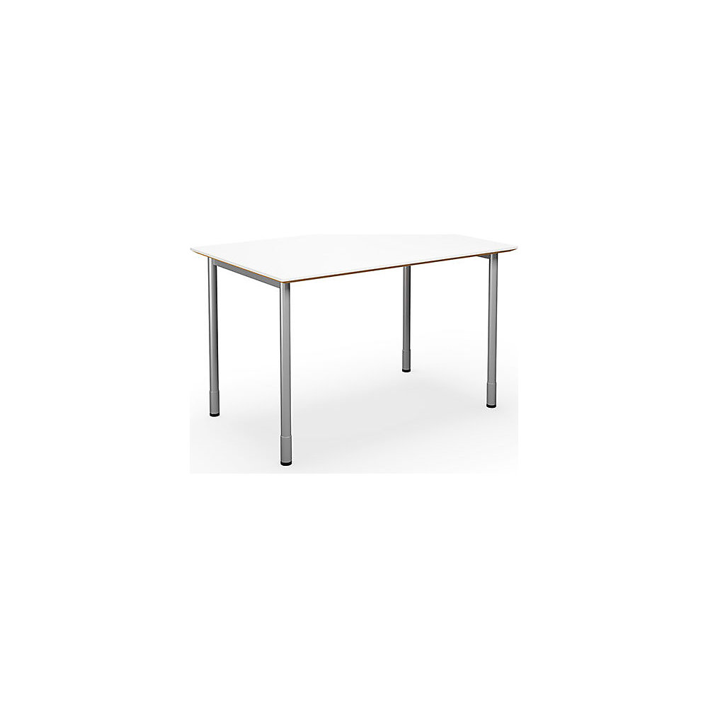 Multifunctionele tafel DUO-C Trend, recht blad, diepte 800 mm, breedte 1200 mm, wit / zilverkleurig