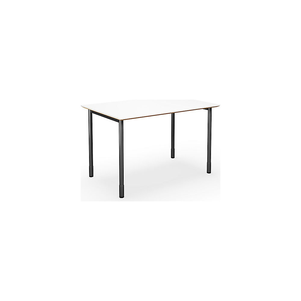 Multifunctionele tafel DUO-C Trend, recht blad, diepte 800 mm, breedte 1200 mm, wit / zwart