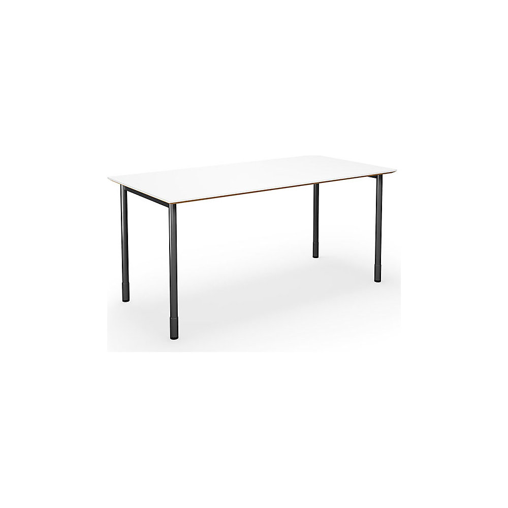 Multifunctionele tafel DUO-C Trend, recht blad, diepte 800 mm, breedte 1400 mm, wit / zwart