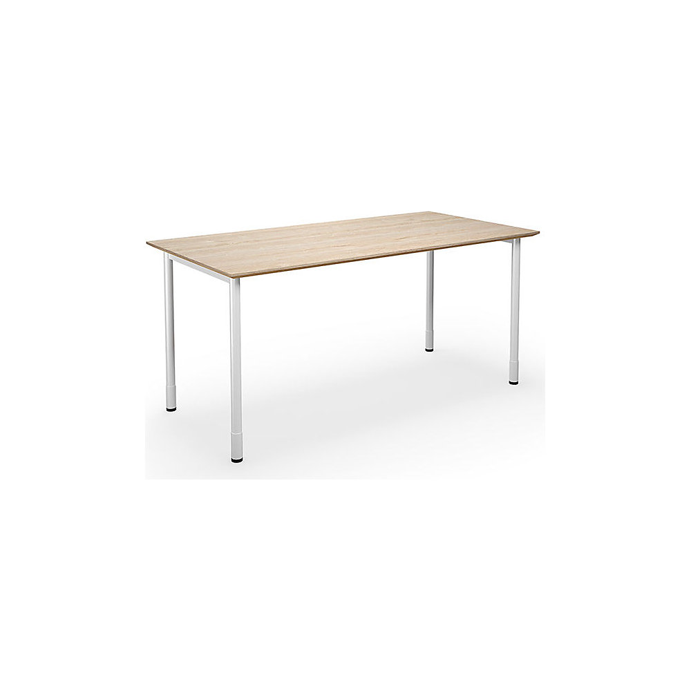 Multifunctionele tafel DUO-C Trend, recht blad, diepte 800 mm, breedte 1400 mm, eikenhout / wit
