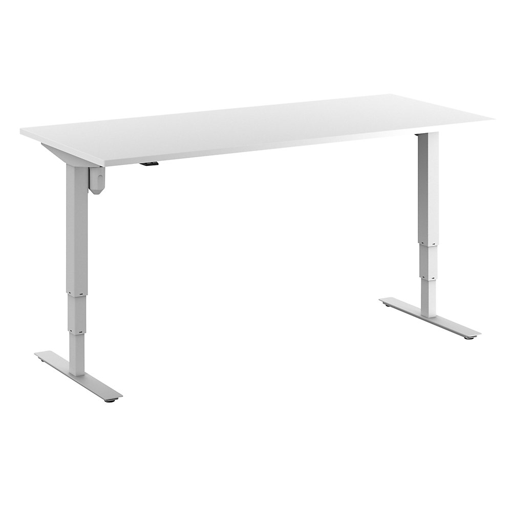 Bureau Atlanta, elektrisch in hoogte verstelbaar, recht, b x d = 1800 x 800 mm, wit/wit