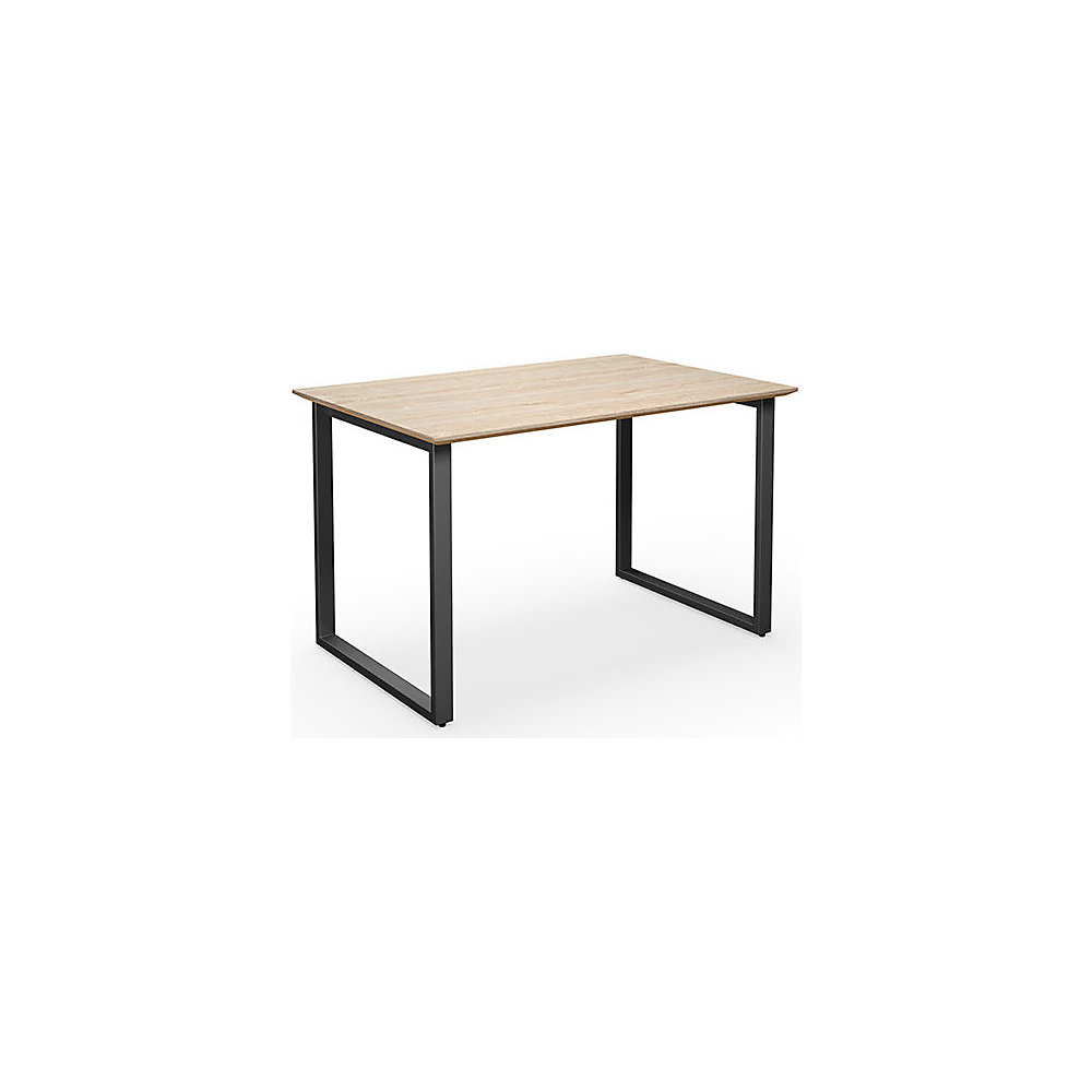 Multifunctionele tafel DUO-O Trend, recht blad, diepte 800 mm, breedte 1200 mm, eikenhout / zwart