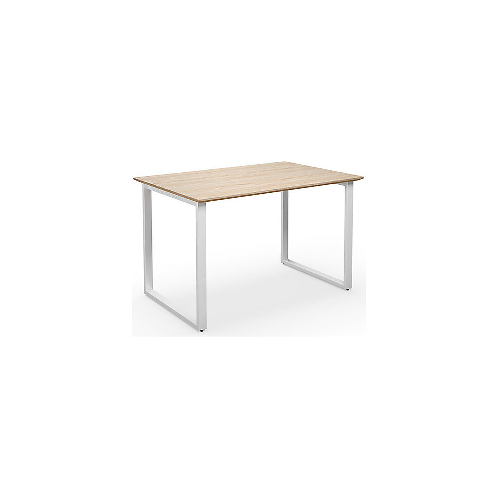 Multifunctionele tafel DUO-O Trend, recht blad, diepte 800 mm, breedte 1200 mm, eikenhout / wit