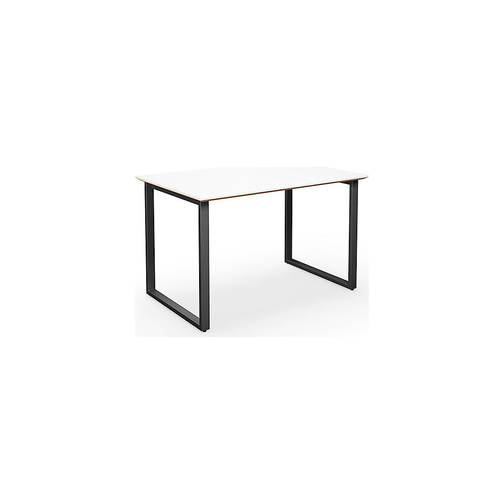 Multifunctionele tafel DUO-O Trend, recht blad, diepte 800 mm, breedte 1200 mm, wit / zwart