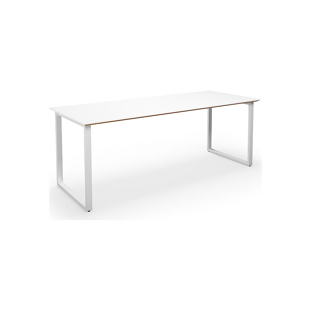 Multifunctionele tafel DUO-O Trend, recht blad, diepte 800 mm, breedte 1800 mm, wit / wit