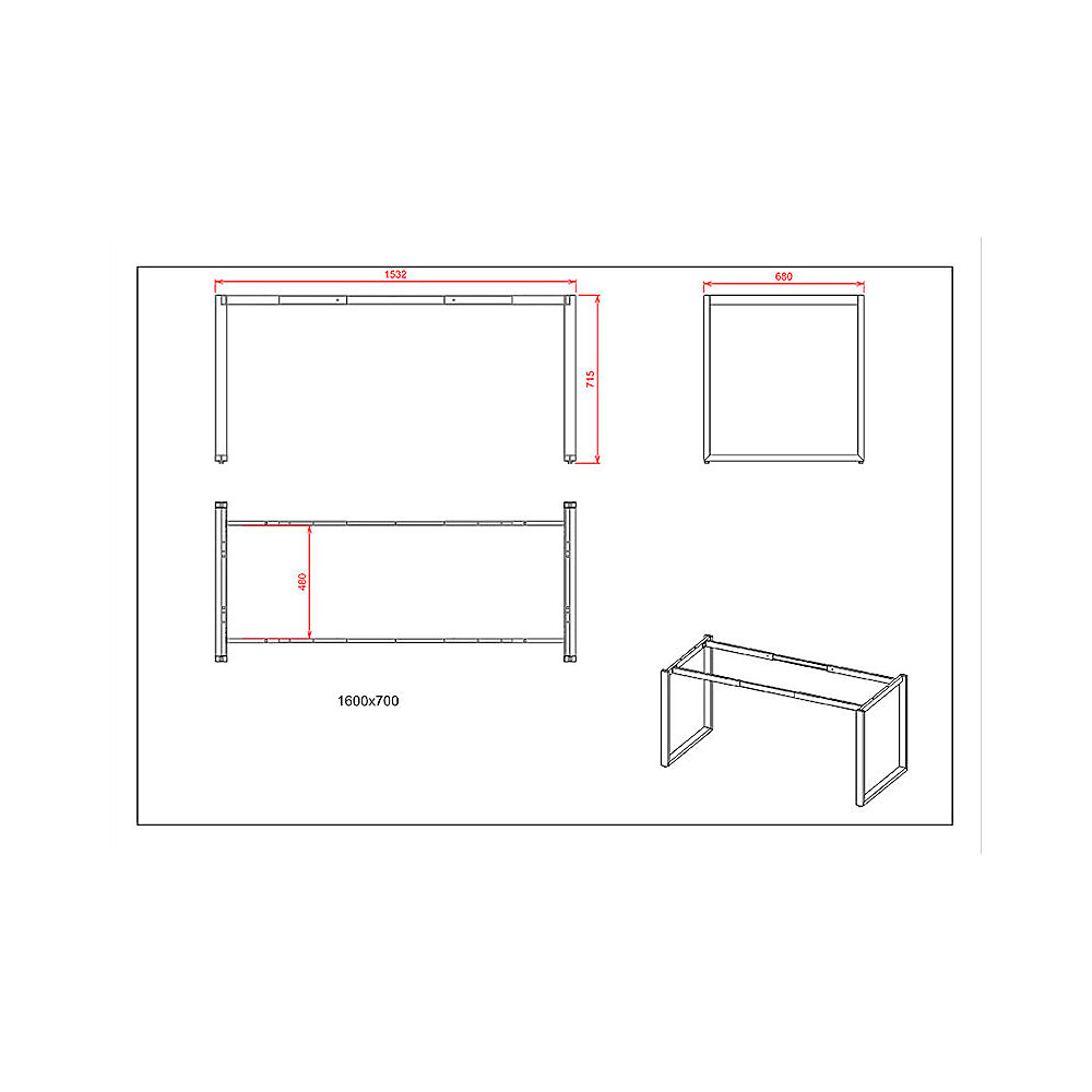 Multifunctionele tafel DUO-O Trend, recht blad, afgeronde hoeken, diepte 800 mm, breedte 1600 mm, wit / zilverkleurig