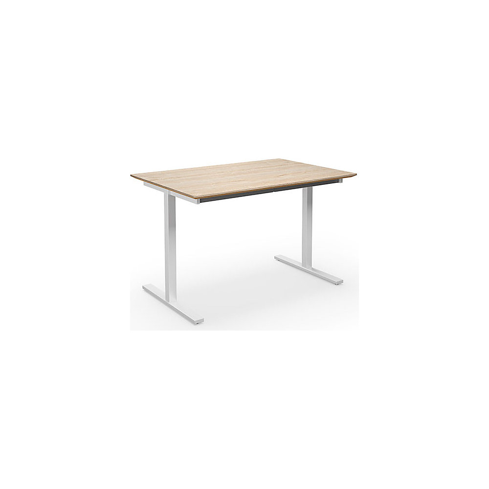 Multifunctionele tafel DUO-T Trend, recht blad, diepte 800 mm, breedte 1200 mm, eikenhout / wit