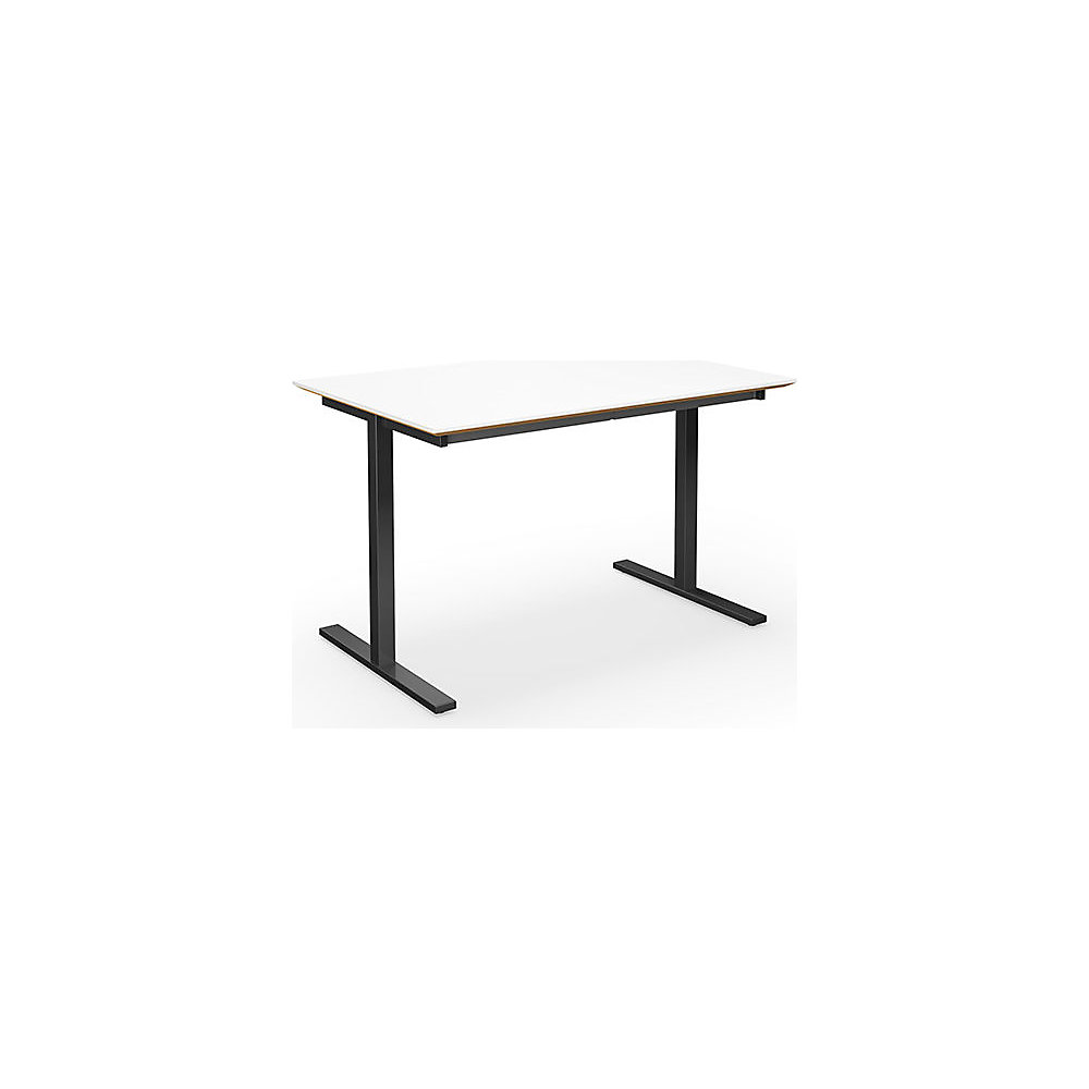 Multifunctionele tafel DUO-T Trend, recht blad, diepte 800 mm, breedte 1200 mm, wit / zwart