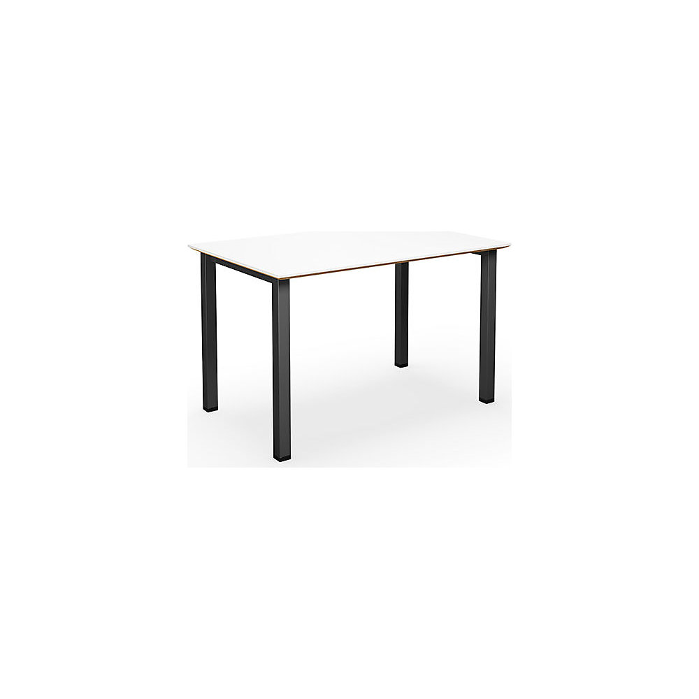 Multifunctionele tafel DUO-U Trend, recht blad, diepte 800 mm, breedte 1200 mm, wit, zwart
