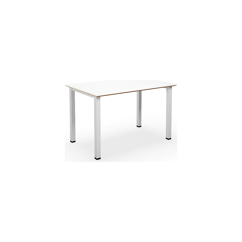 Multifunctionele tafel DUO-U Trend, recht blad, diepte 800 mm, breedte 1200 mm, wit, wit