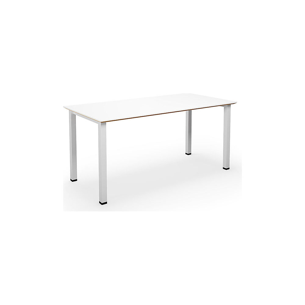 Multifunctionele tafel DUO-U Trend, recht blad, diepte 800 mm, breedte 1400 mm, wit, wit