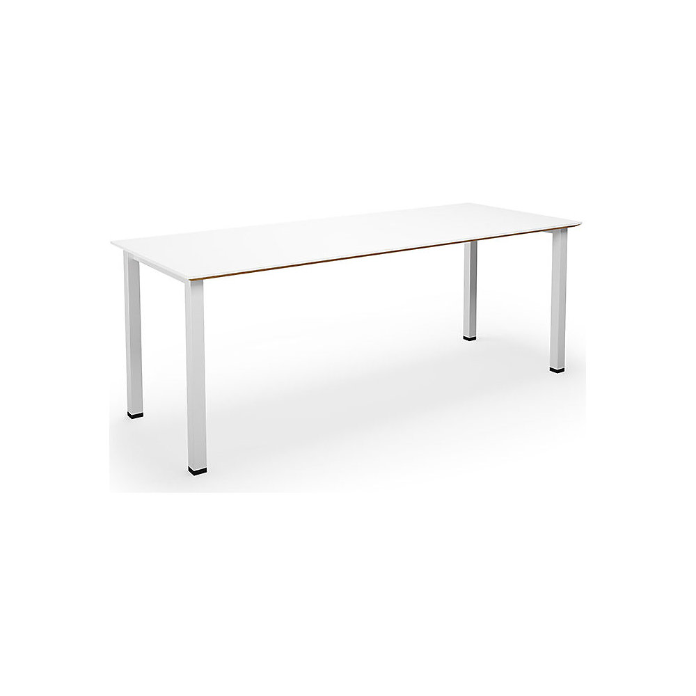 Multifunctionele tafel DUO-U Trend, recht blad, diepte 800 mm, breedte 1800 mm, wit, wit