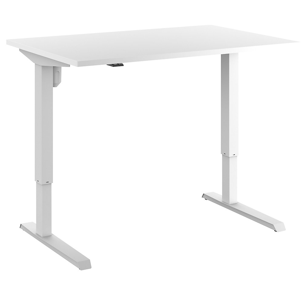 Eurokraft basic Bureau Venla, elektrisch in hoogte verstelbaar, recht, b x d = 1200 x 800 mm, wit/wit