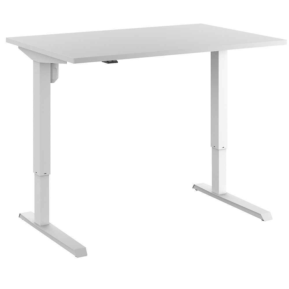 Eurokraft basic Bureau Venla, elektrisch in hoogte verstelbaar, recht, b x d = 1200 x 800 mm, lichtgrijs/wit