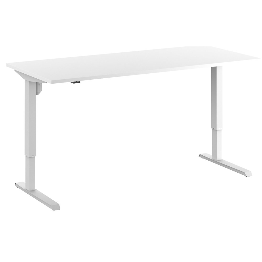 Eurokraft basic Bureau Venla, elektrisch in hoogte verstelbaar, recht, b x d = 1800 x 800 mm, wit/wit