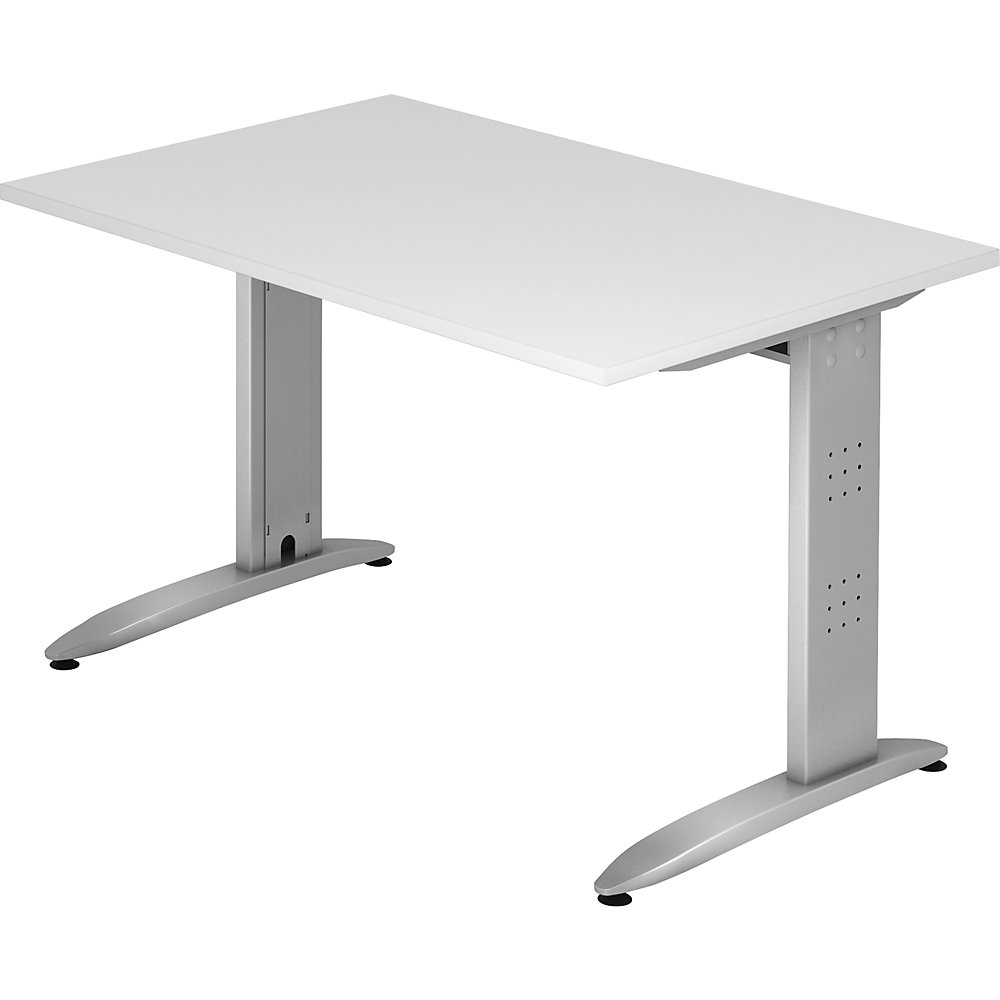 Eurokraft pro Bureautafel, C-vormig onderstel, vaste hoogte, h x b x d = 720 x 1200 x 800 mm, wit