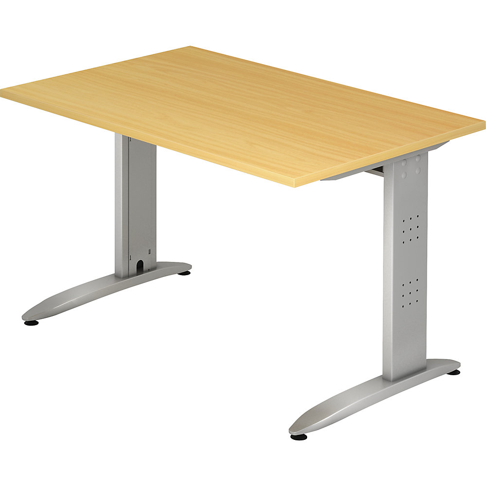 Eurokraft pro Bureautafel, C-vormig onderstel, vaste hoogte, h x b x d = 720 x 1200 x 800 mm, beukenhoutdecor