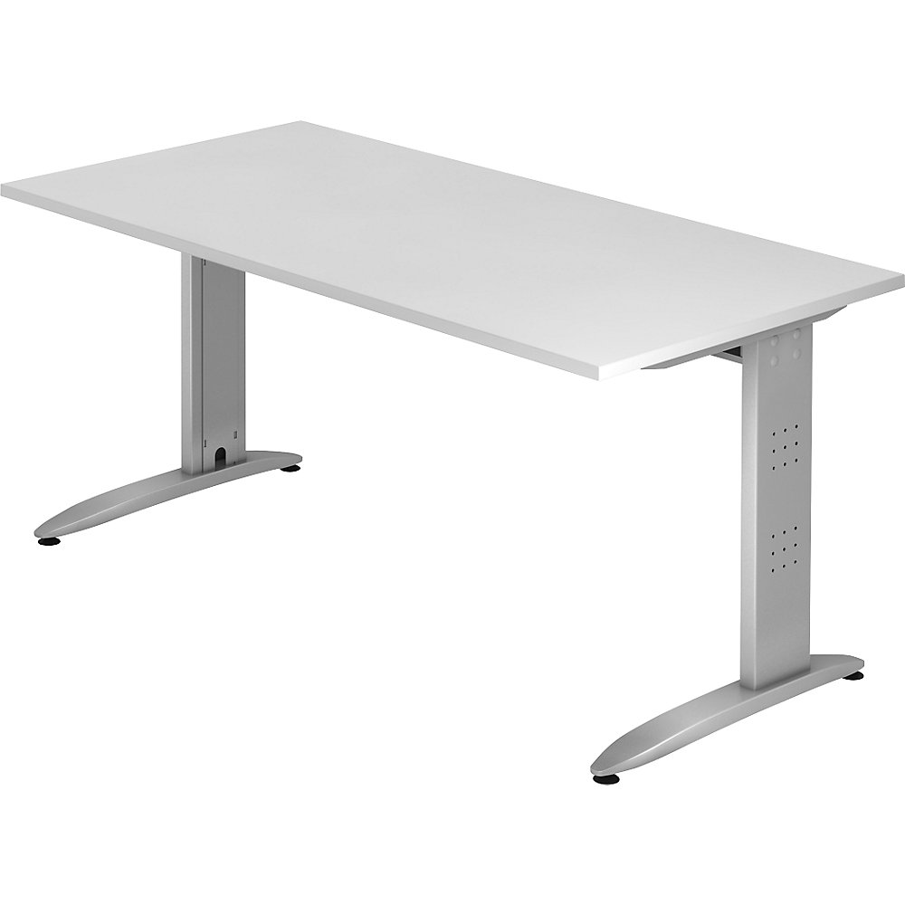 Eurokraft pro Bureautafel, C-vormig onderstel, vaste hoogte, h x b x d = 720 x 1600 x 800 mm, wit