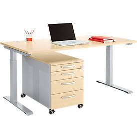 Schäfer Shop Genius Kantoormeubelset 2-dlg MODENA FLEX, in hoogte verstelbaar, breedte 1600 mm