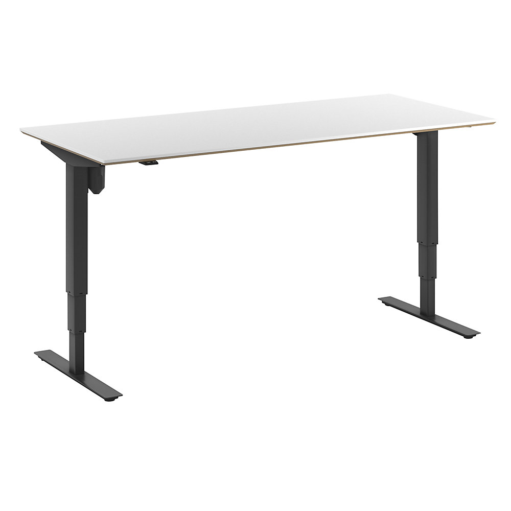 Bureau Atlanta Trend, elektrisch in hoogte verstelbaar, recht, b x d = 1800 x 800 mm, wit/zwart