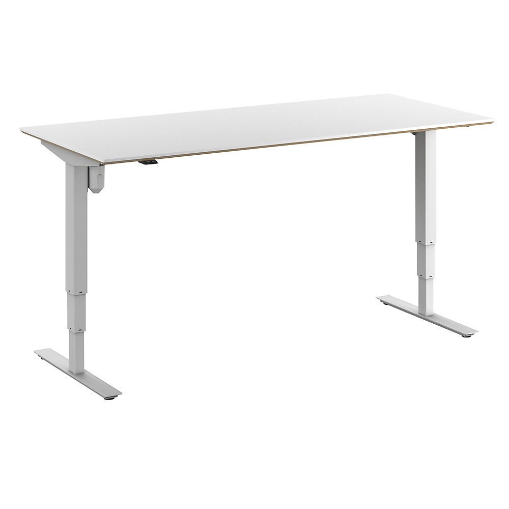 Bureau Atlanta Trend, elektrisch in hoogte verstelbaar, recht, b x d = 1800 x 800 mm, wit/wit