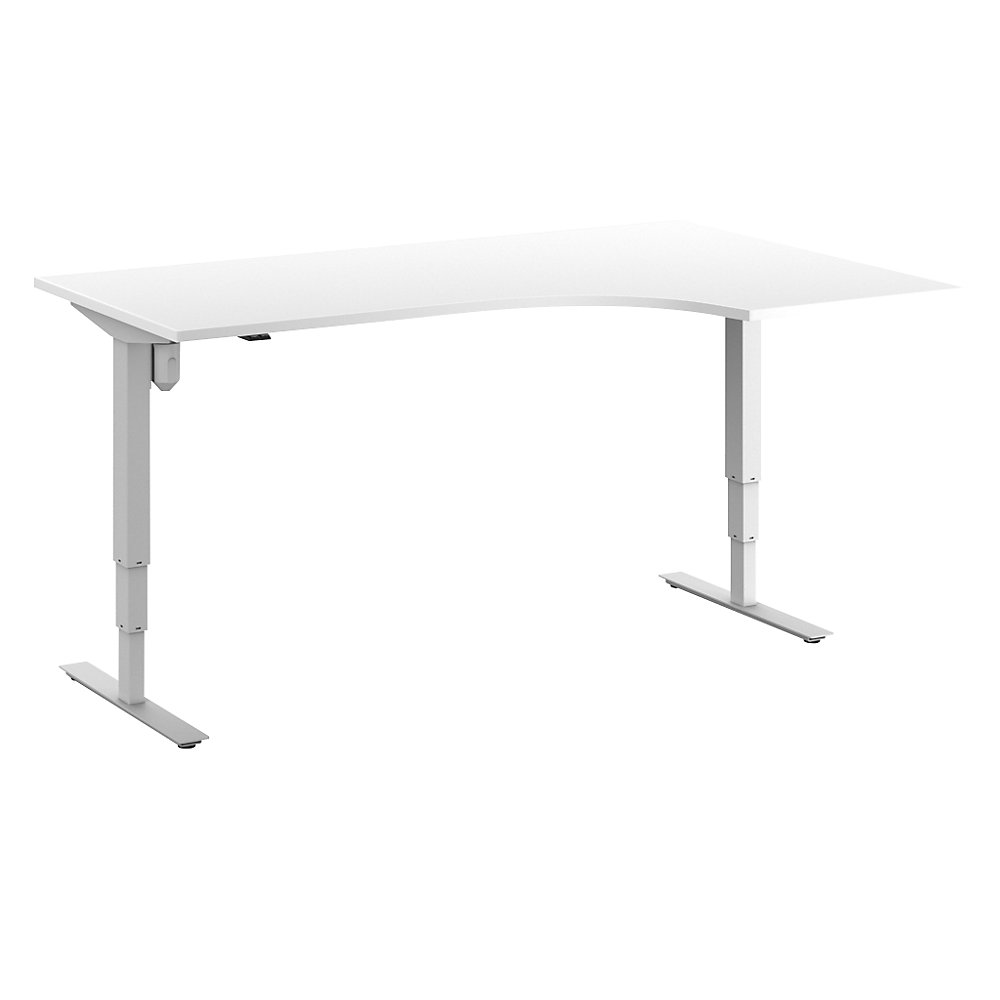 Bureau Atlanta, elektrisch in hoogte verstelbaar, hoek, b x d = 1800 x 1200 mm, wit/wit, rechts