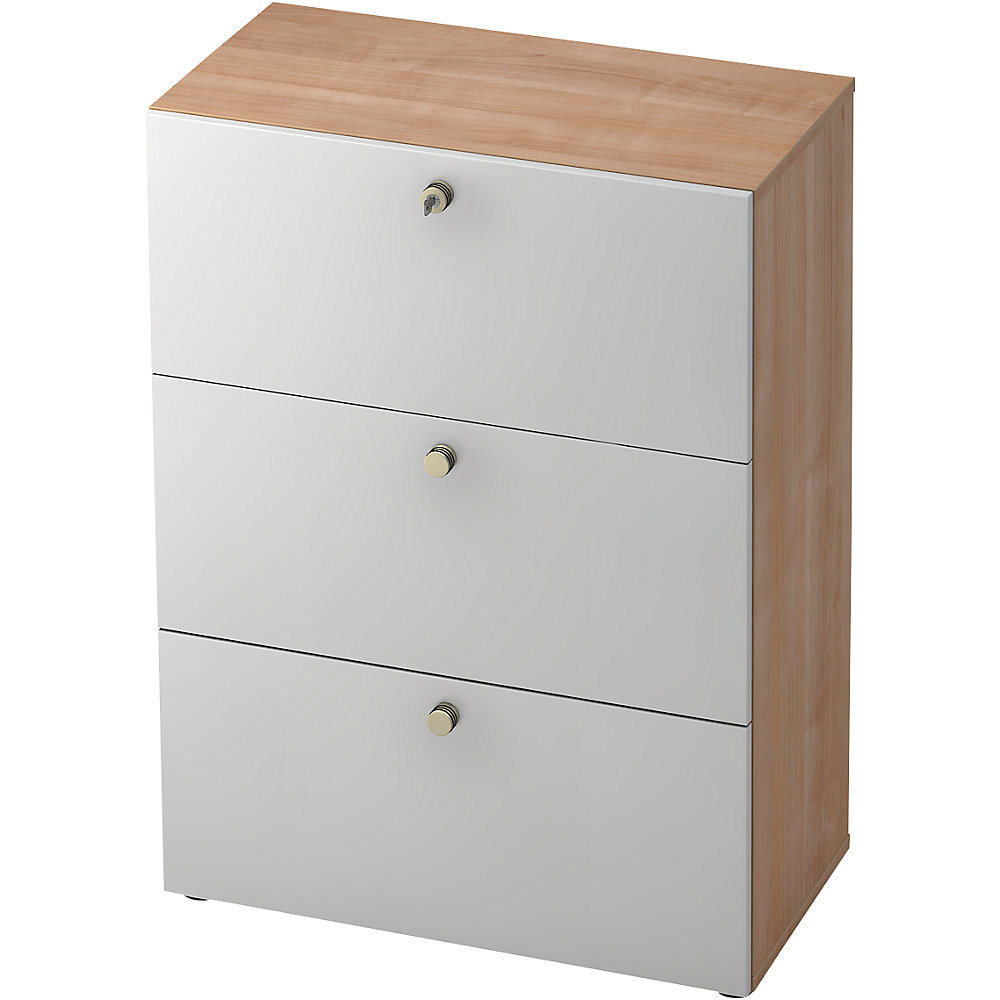 ANNY-AC - Hangmappenkast met akoestische achterwand, h x b x d = 1100 x 800 x 420 mm, notenhoutdecor