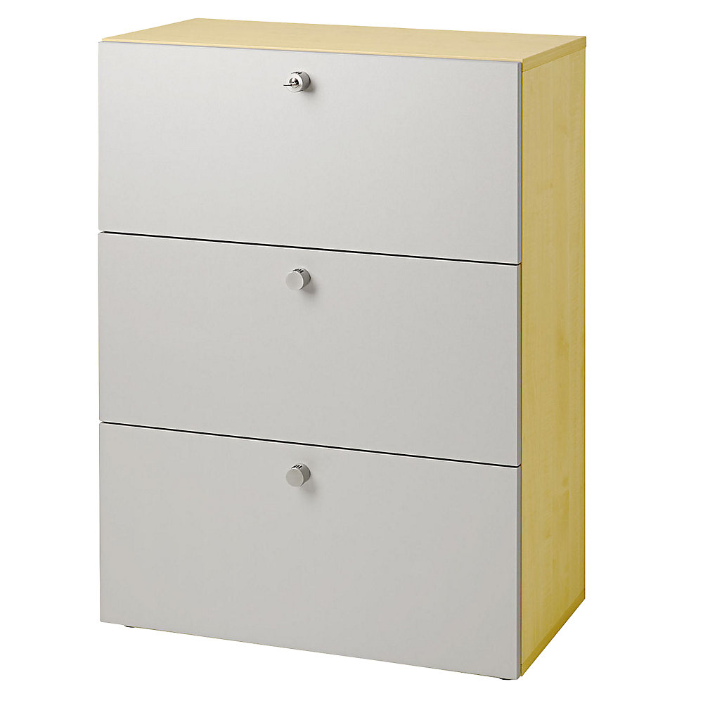 Eurokraft pro Hangmappenkast, h x b x d = 1100 x 800 x 420 mm, ahorndecor / blank aluminiumkleurig