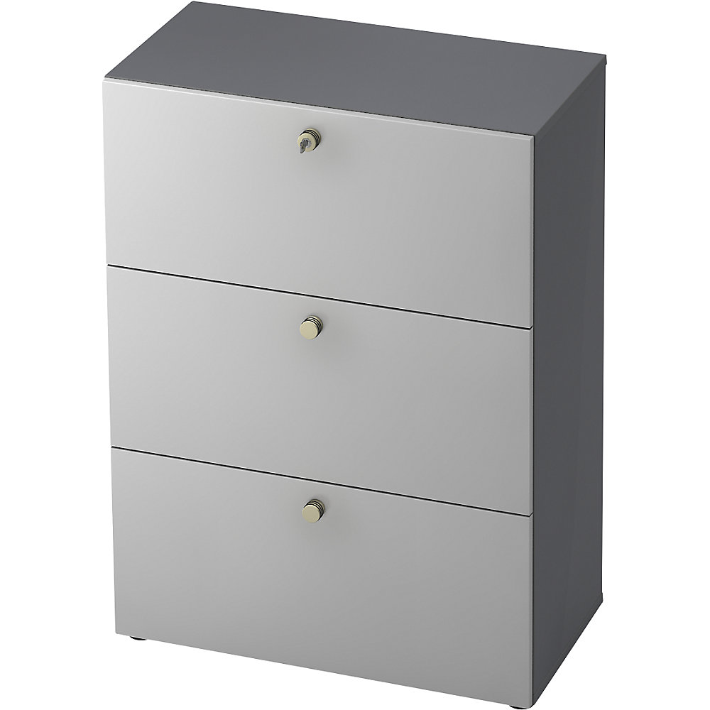 Eurokraft pro Hangmappenkast, h x b x d = 1100 x 800 x 420 mm, grafiet / lichtgrijs
