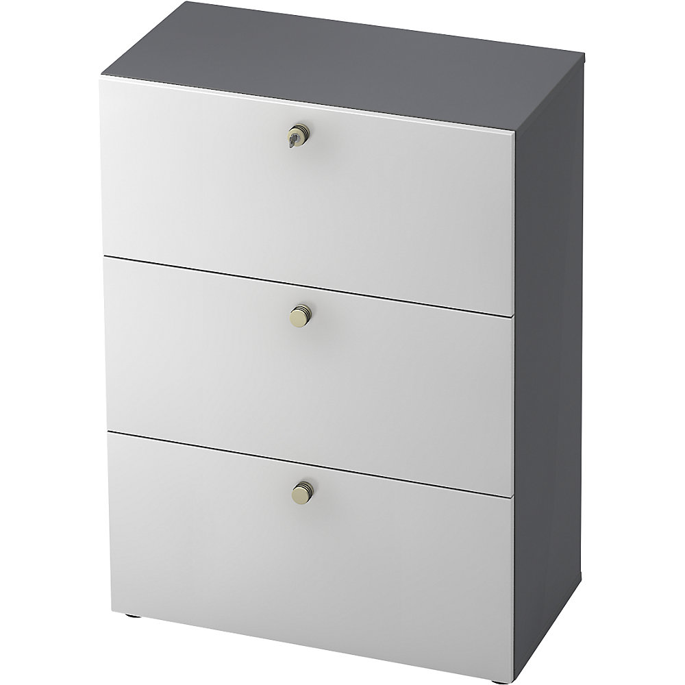 Eurokraft pro Hangmappenkast, h x b x d = 1100 x 800 x 420 mm, grafiet / wit