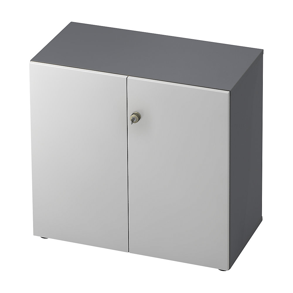 Eurokraft pro Dossierkast, vleugeldeuren, 1 legbord, grafiet / aluminiumzilver