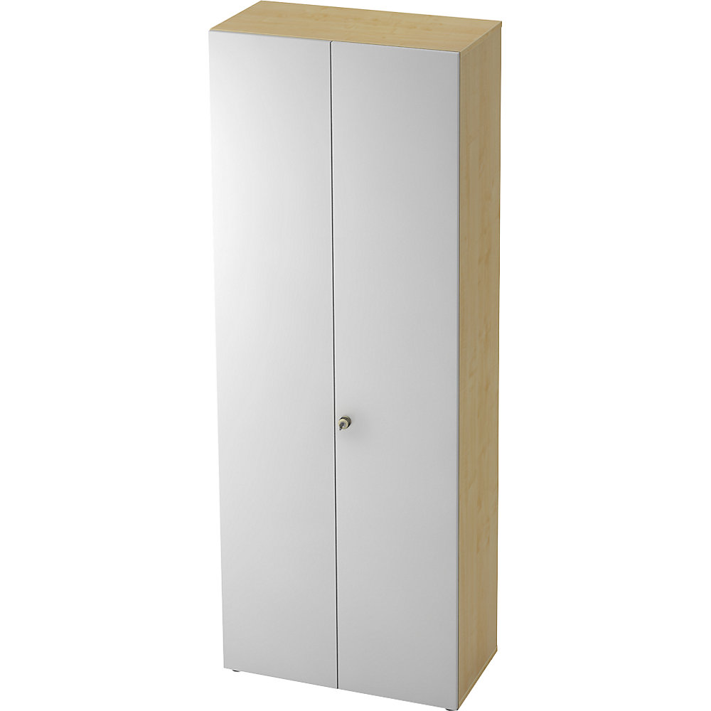 Eurokraft pro Garderobekast, 2 legborden, 1 kledingstang, ahornhoutdecor / aluminiumzilver