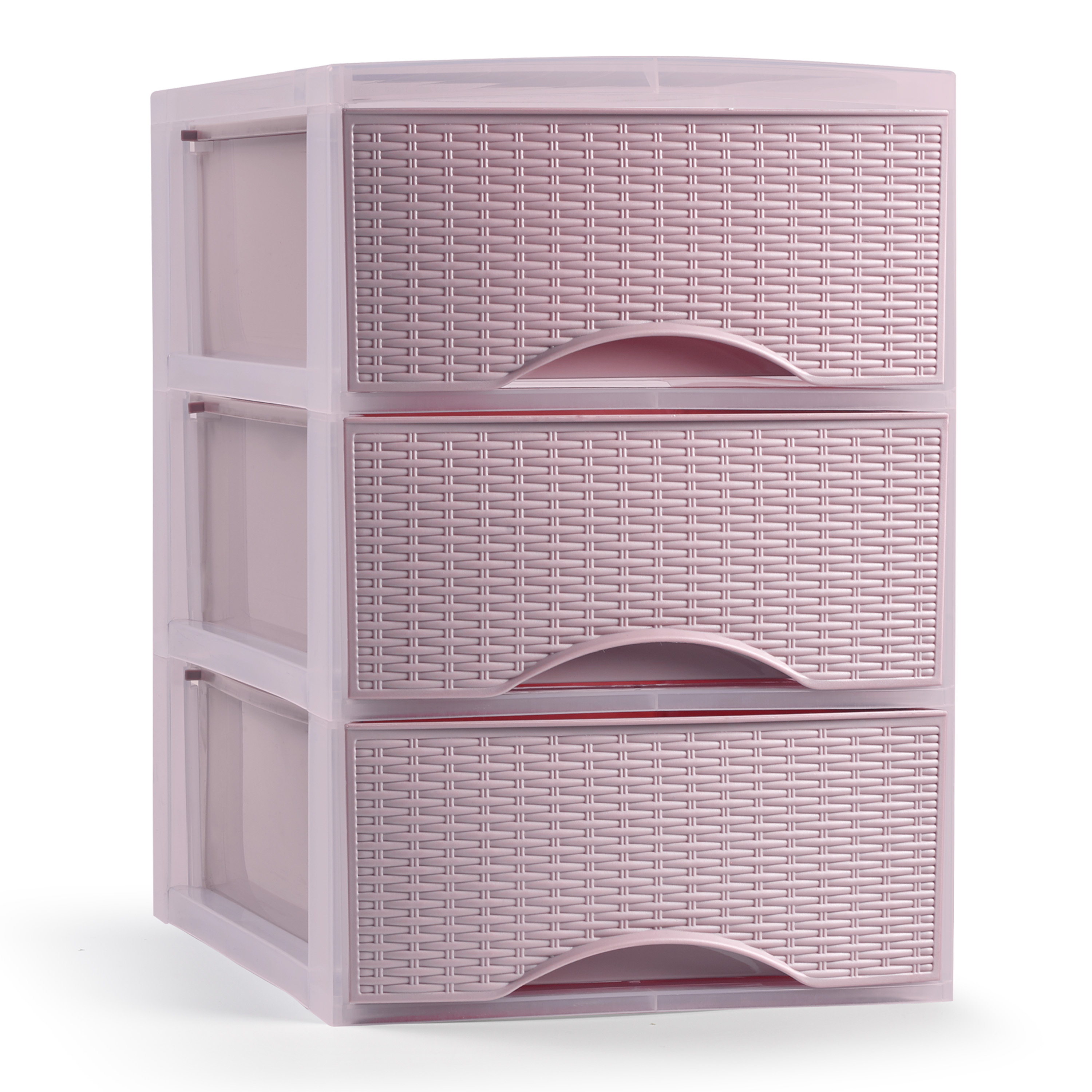 PlasticForte Ladeblokje/bureau organizer met 3x lades - roze - L18 x B25 x H25 cm - plastic -