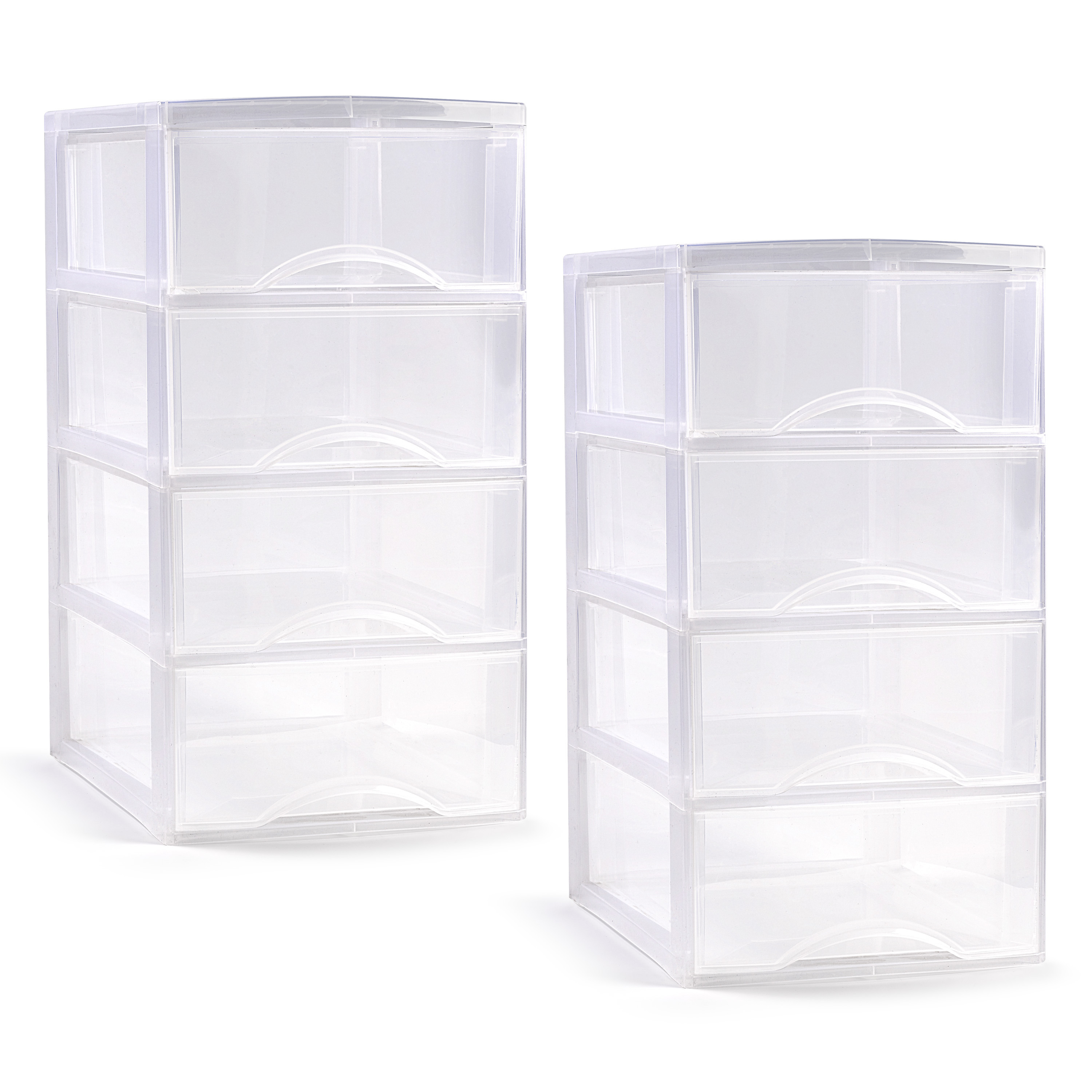 PlasticForte Ladeblokje/bureau organizer met 2x lades - transparant - L26 x B37 x H49 cm - plastic -