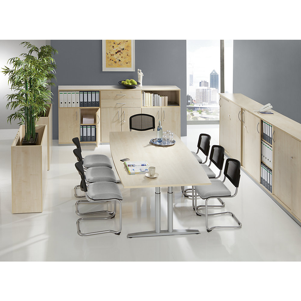 THEA - Vleugeldeurkast, 1 legbord, 2 ordnerhoogtes, ahornhoutdecor