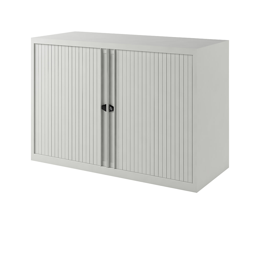 Bisley Euro-roldeurkast, breedte 1000 mm, 1 legbord, verkeerswit
