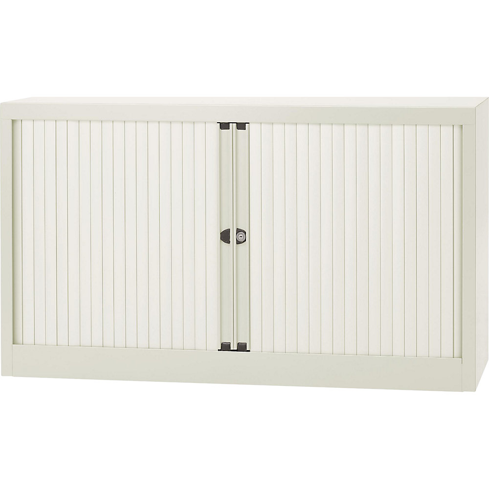 Bisley Euro-roldeurkast, breedte 1200 mm, 1 legbord, verkeerswit