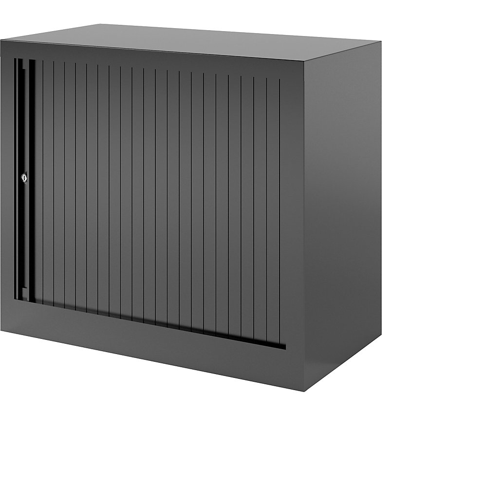 Bisley Euro-roldeurkast, breedte 800 mm, 1 legbord, zwart