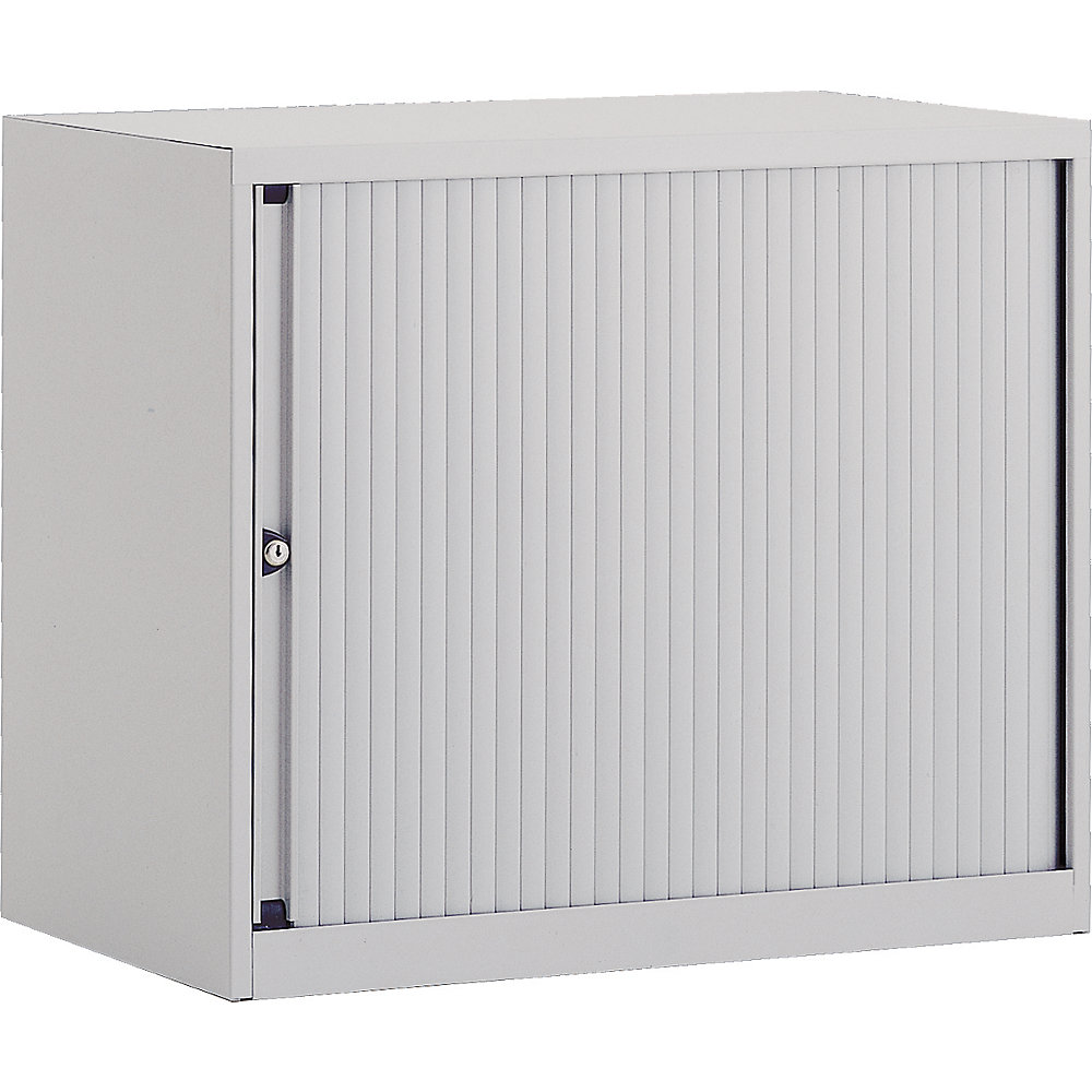 Bisley Euro-roldeurkast, breedte 800 mm, 1 legbord, zilverkleurig