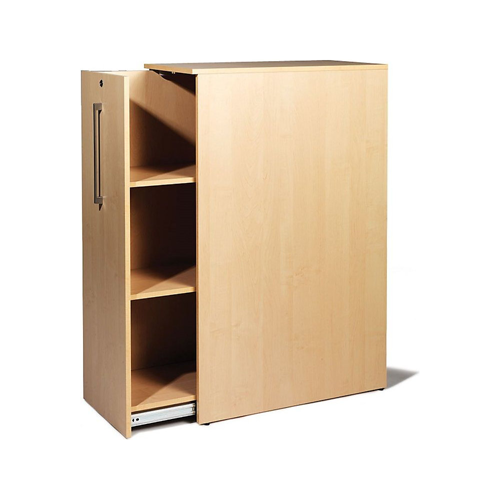 Hoge uittrekkast Seattle, h x b x d = 1250 x 400 x 800 mm, links, berkenhout