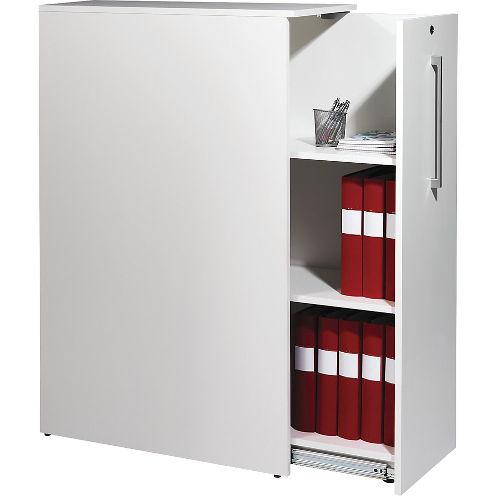 Hoge uittrekkast Seattle, h x b x d = 1250 x 400 x 800 mm, links, lichtgrijs