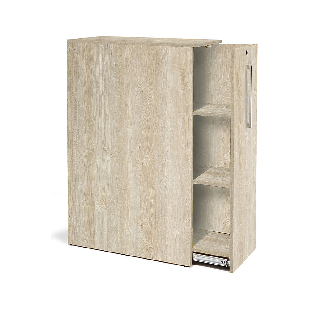 Hoge uittrekkast Seattle, h x b x d = 1250 x 400 x 800 mm, rechts, eikenhout