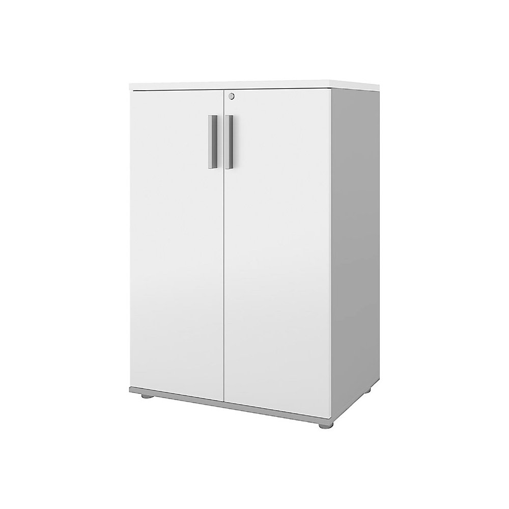 Kast Portland, b x d = 800 x 420 mm, h 1138 mm, deurhoogte 1060 mm, lichtgrijs / wit
